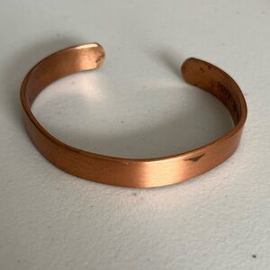 Vintage Solid Copper Adjustable Open Cuff Bracelet Unisex 7" Made-In-USA
